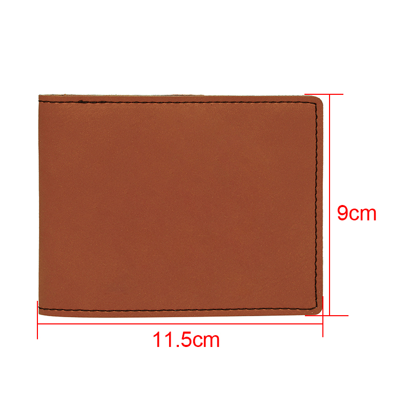 Dompet Lelaki Bifold Kulit Boleh Laser dengan Poket Syiling