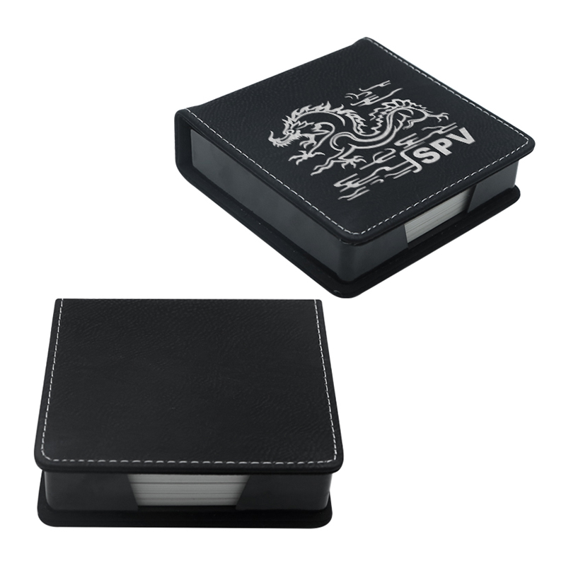 Pemegang Notepad Square Kulit Kulit Boleh Laser