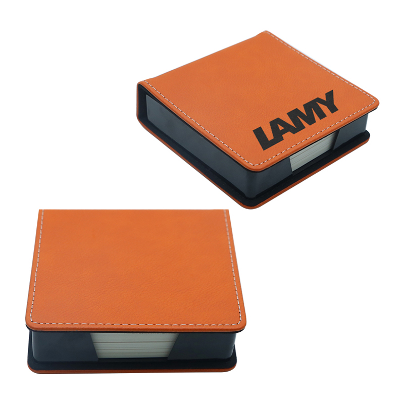 Pemegang Notepad Square Kulit Kulit Boleh Laser