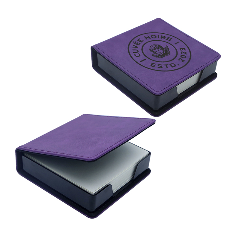 Pemegang Notepad Square Kulit Kulit Boleh Laser