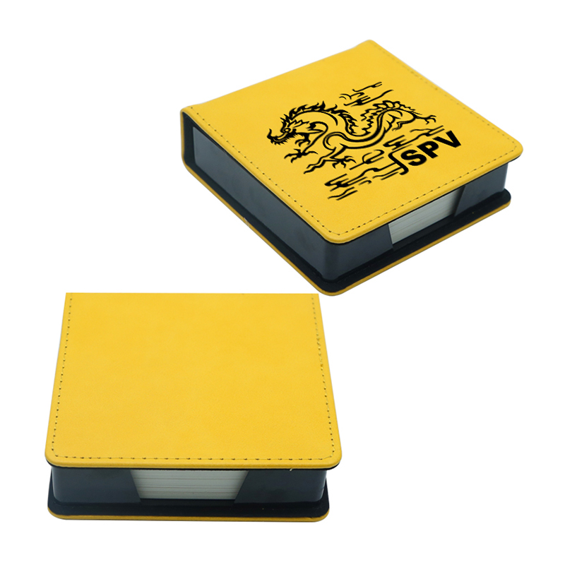 Pemegang Notepad Square Kulit Kulit Boleh Laser