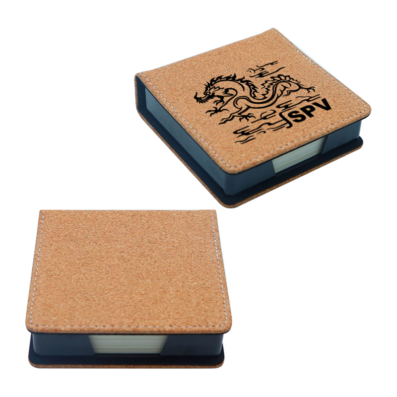 Pemegang Notepad Square Kulit Kulit Boleh Laser