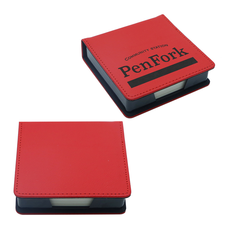 Pemegang Notepad Square Kulit Kulit Boleh Laser