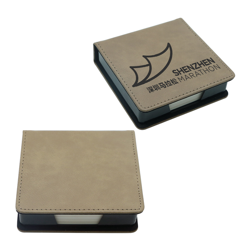 Pemegang Notepad Square Kulit Kulit Boleh Laser