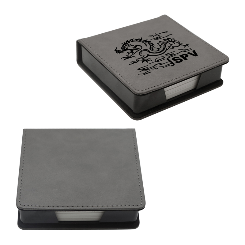 Pemegang Notepad Square Kulit Kulit Boleh Laser