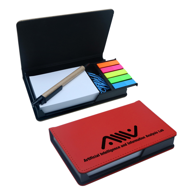 Pemegang Notepad Segi Empat Kulit Kulit Boleh Laser