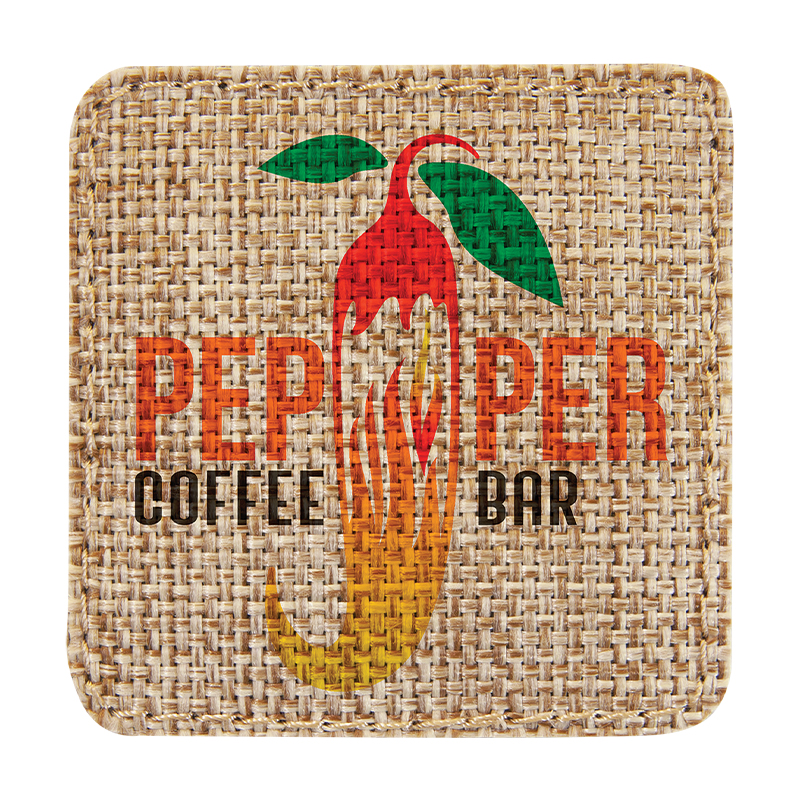2 1/2' x 2 1/2' Tampalan Boleh Sublimasi Dataran Burlap dengan Pelekat