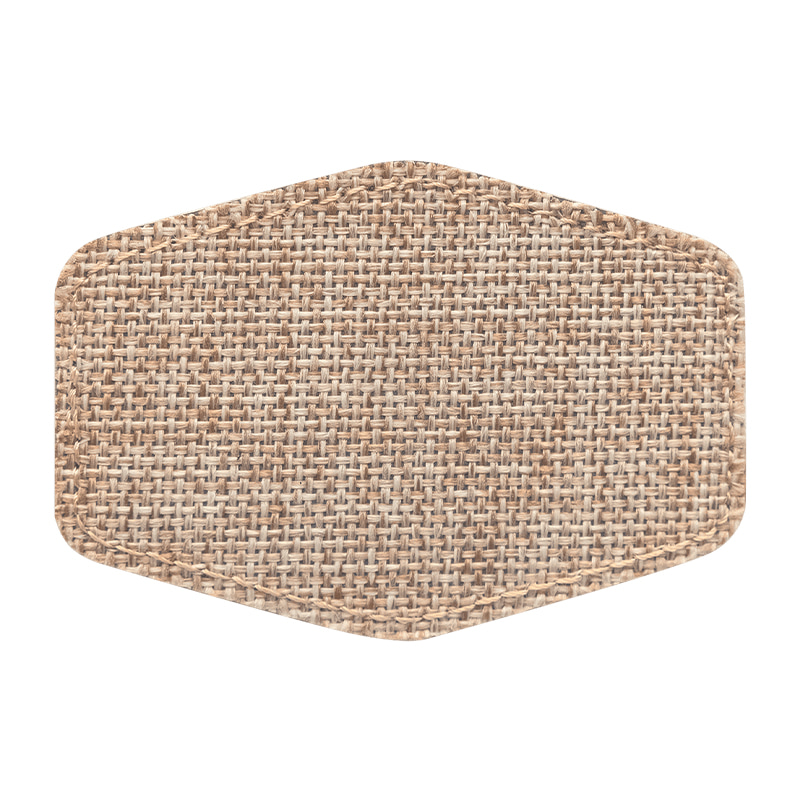 Tampalan Boleh Sublimat Hex Burlap 3 1/2' x 2 1/2' dengan Pelekat