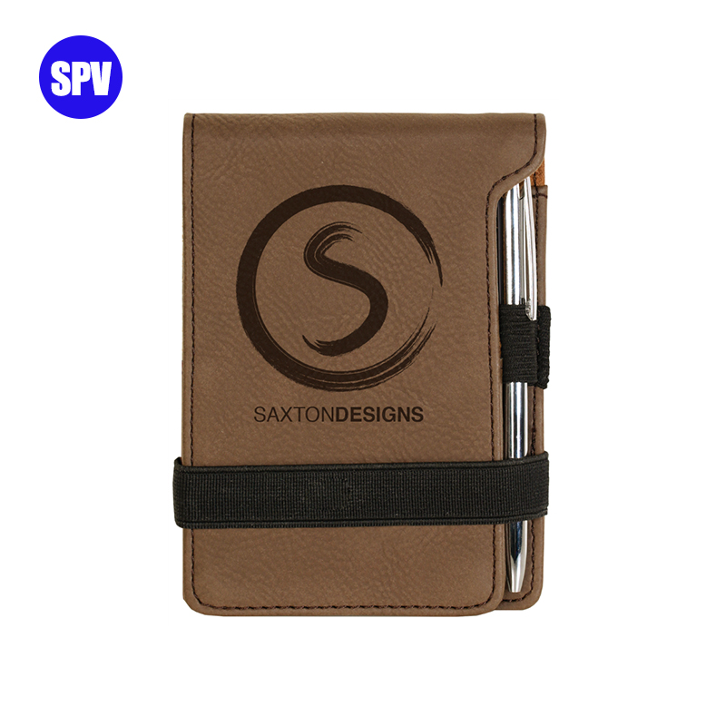 Notepad Mini Kulit Kulit Boleh Laser dengan Pen