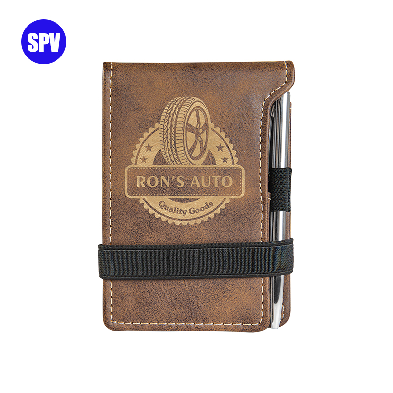 Notepad Mini Kulit Kulit Boleh Laser dengan Pen