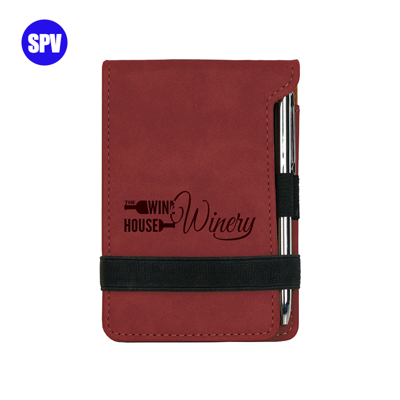 Notepad Mini Kulit Kulit Boleh Laser dengan Pen