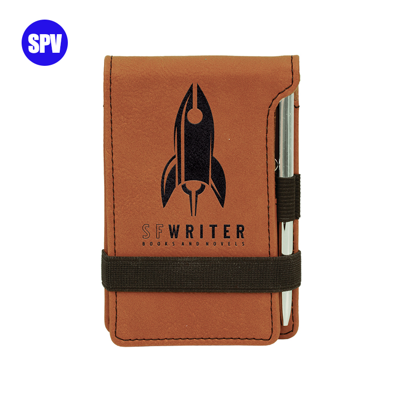 Notepad Mini Kulit Kulit Boleh Laser dengan Pen