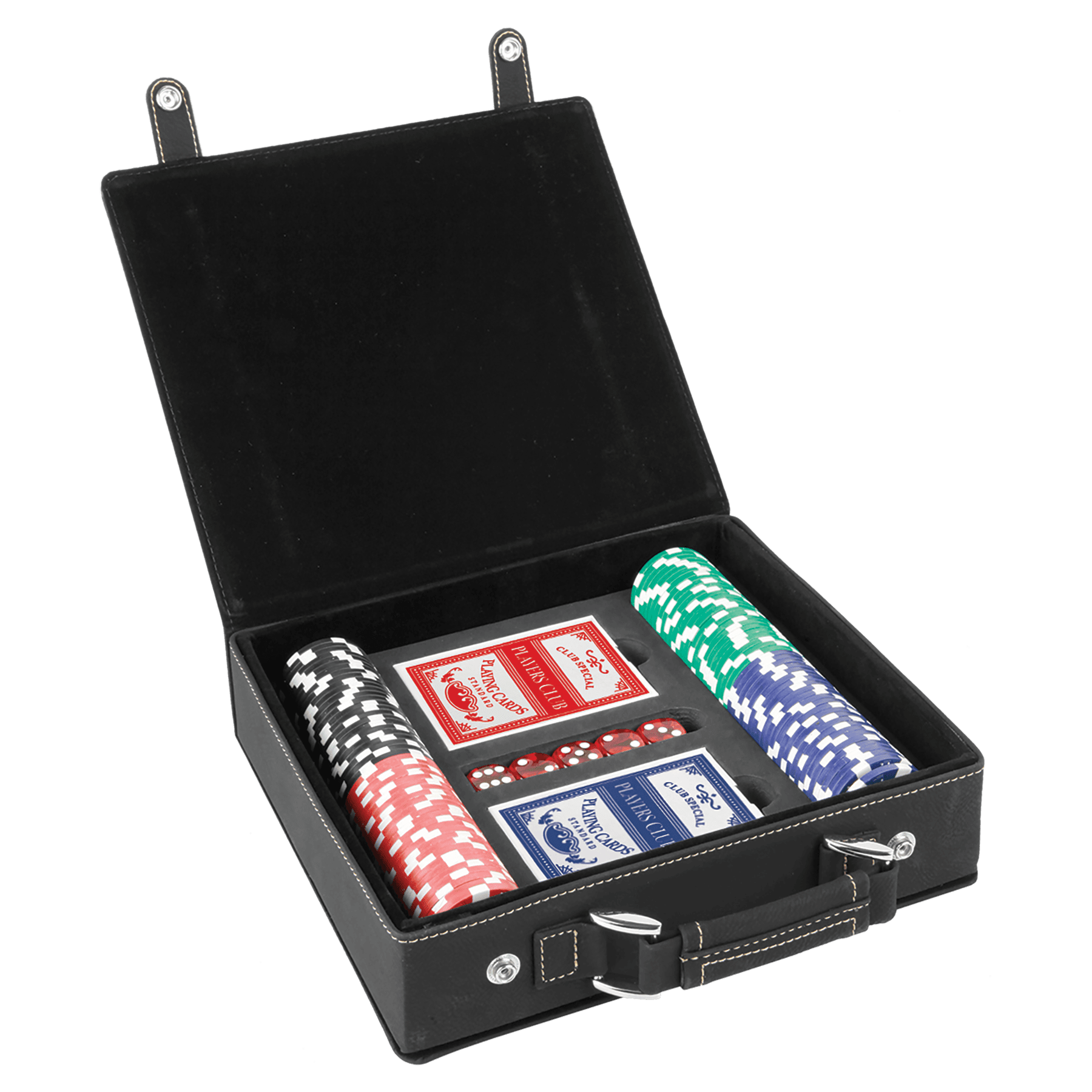 Set Poker, Kad dan Dadu Kulit Boleh Laser