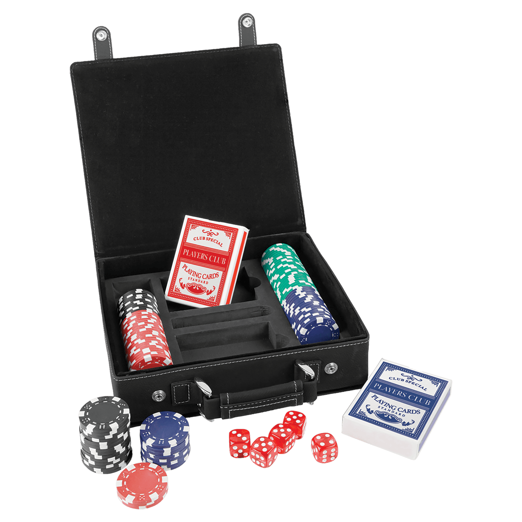 Set Poker, Kad dan Dadu Kulit Boleh Laser
