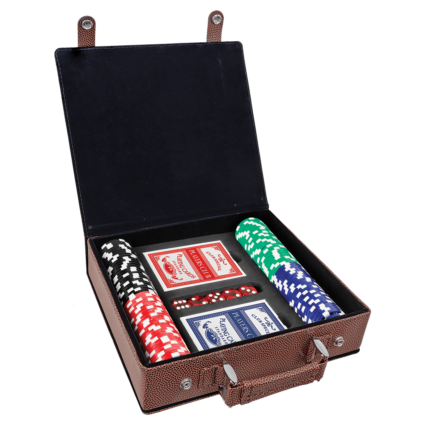 Set Poker, Kad dan Dadu Kulit Boleh Laser