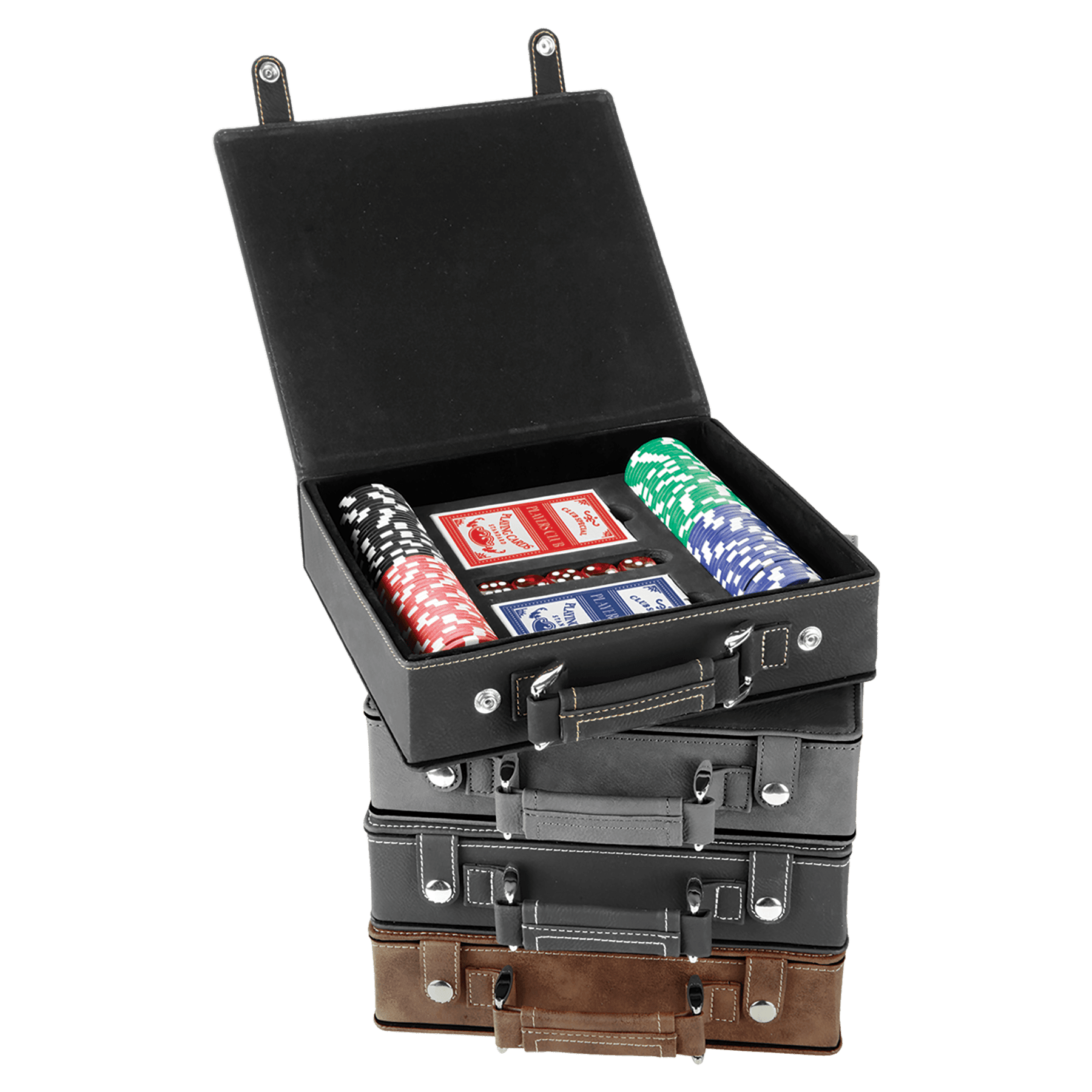 Set Poker, Kad dan Dadu Kulit Boleh Laser