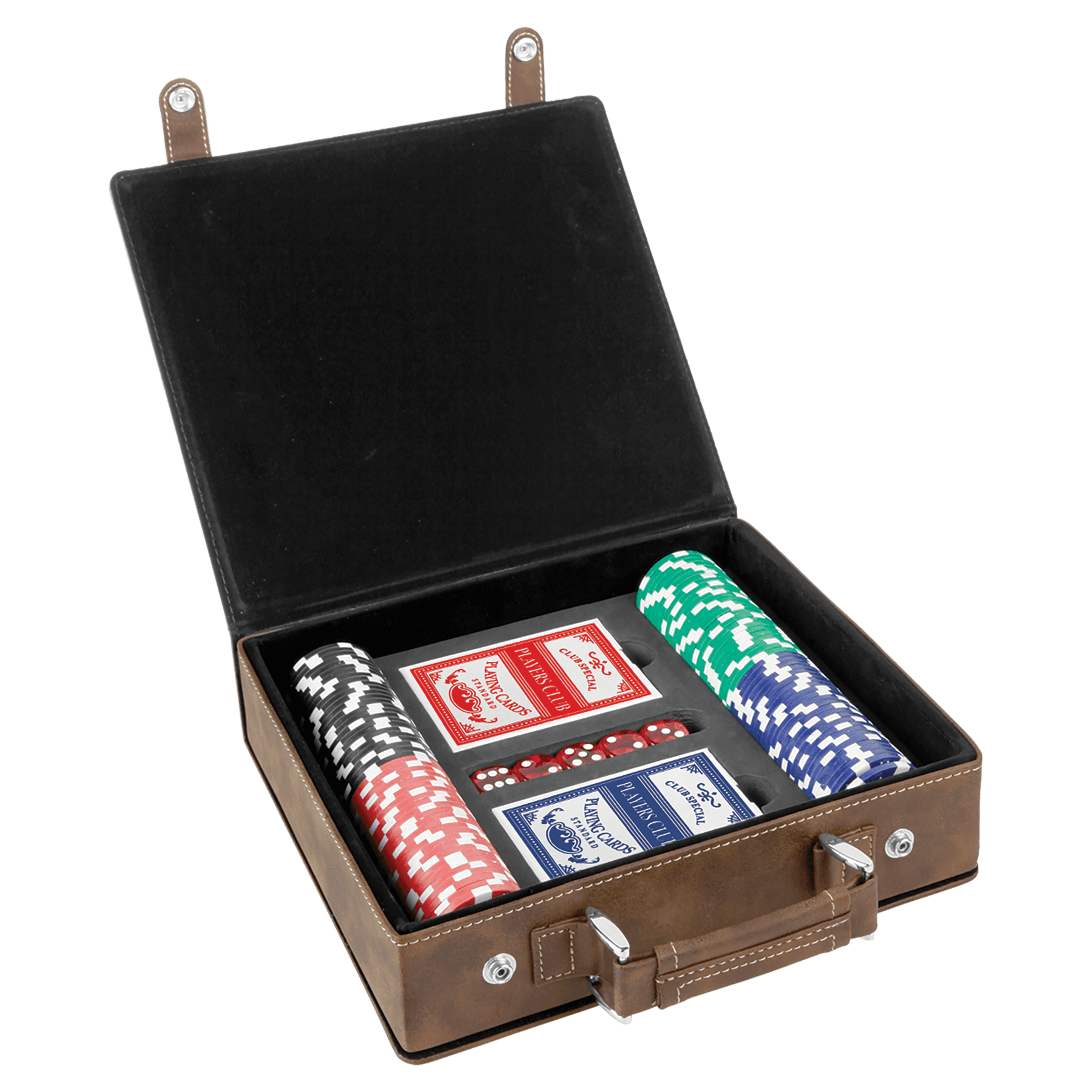 Set Poker, Kad dan Dadu Kulit Boleh Laser