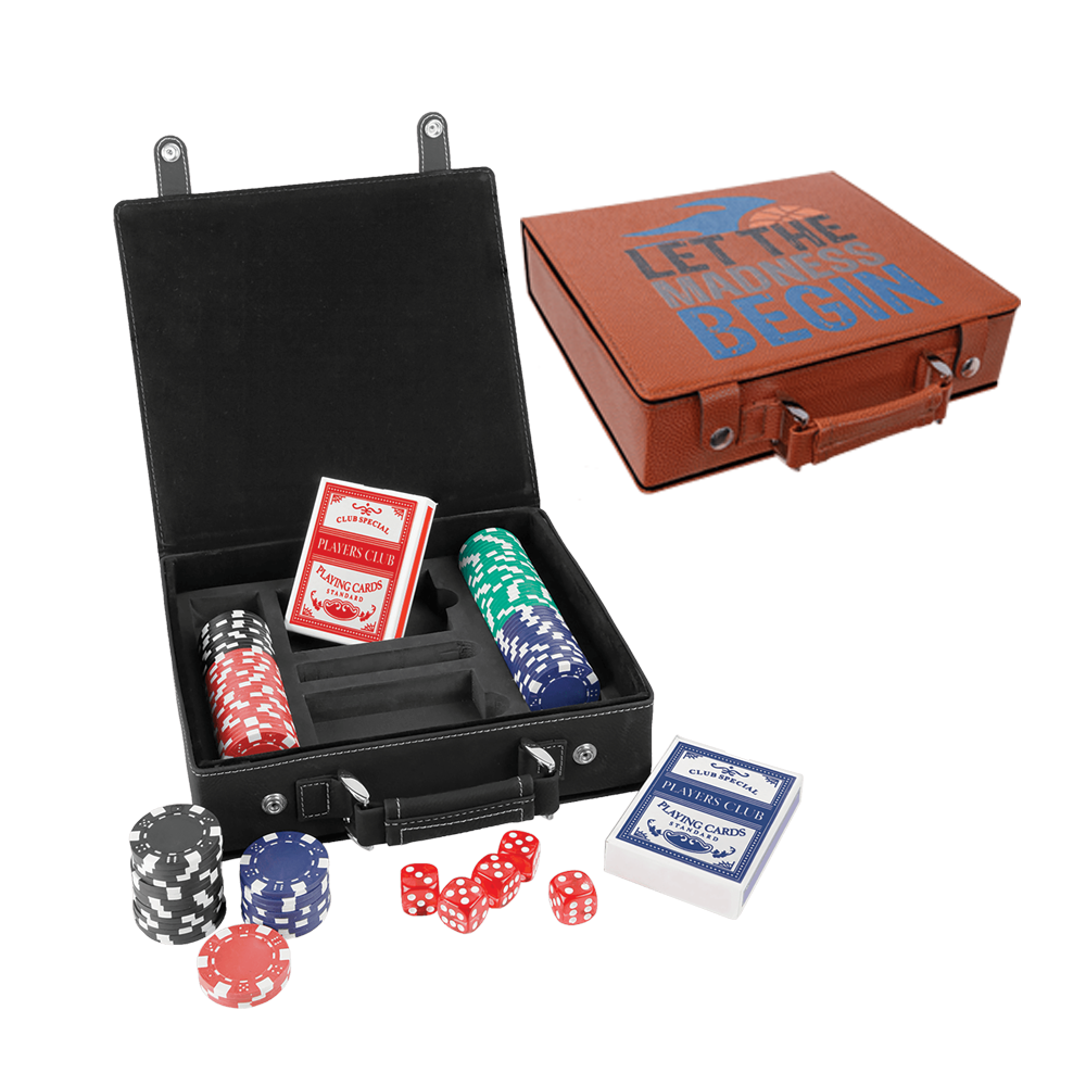 Set Poker, Kad dan Dadu Kulit Boleh Laser