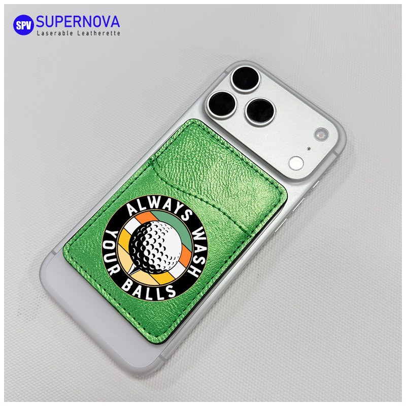 Pemegang Kad Telefon Kulit Kulit Boleh Laser dengan Magnet
