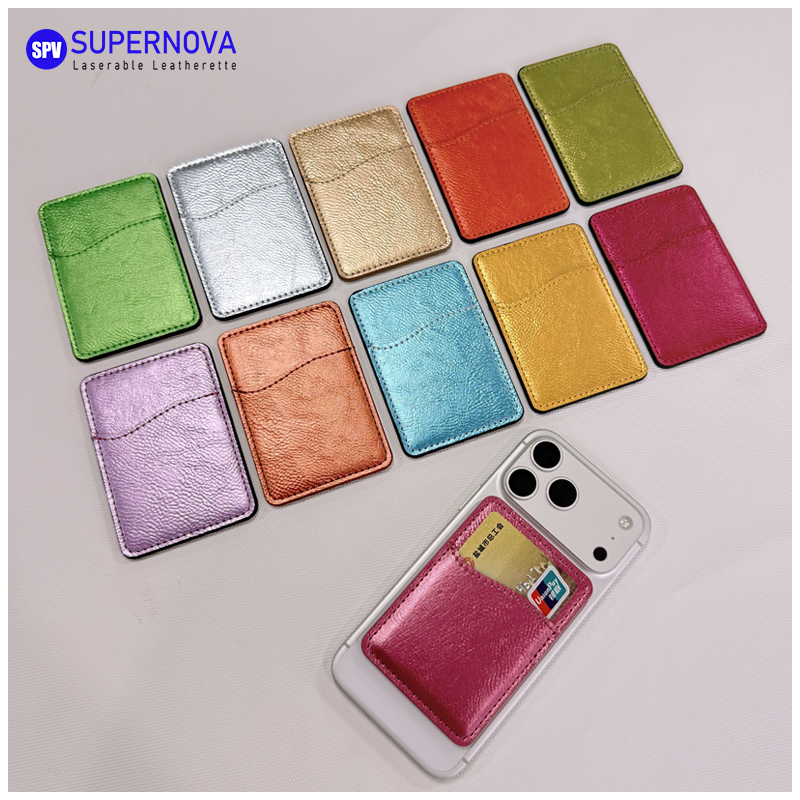 Pemegang Kad Telefon Kulit Kulit Boleh Laser dengan Magnet