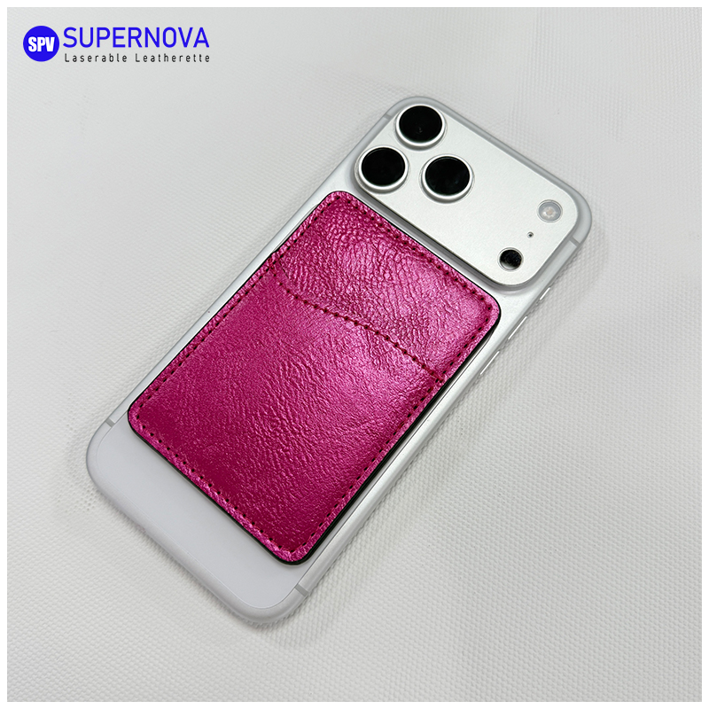 Pemegang Kad Telefon Kulit Kulit Boleh Laser dengan Magnet
