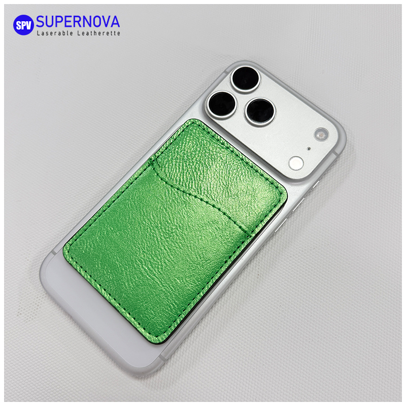 Pemegang Kad Telefon Kulit Kulit Boleh Laser dengan Magnet