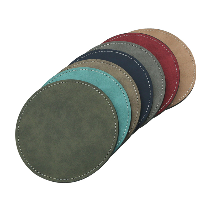 Sublimasi PU Kulit Mug Coaster -Bulat