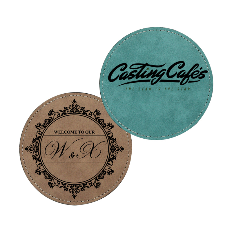 Sublimasi PU Kulit Mug Coaster -Bulat