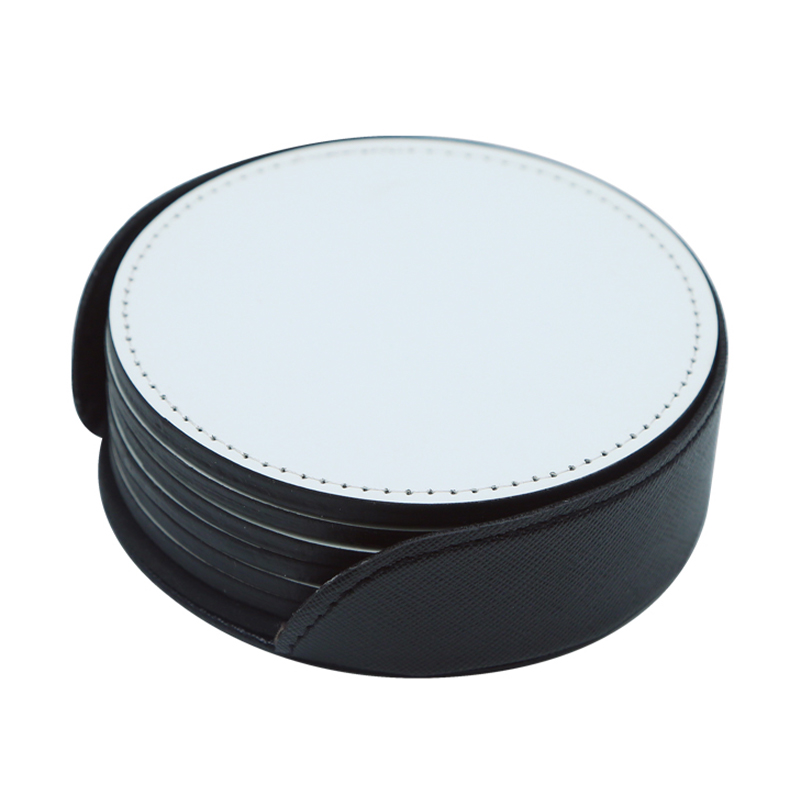 Sublimasi PU Kulit Mug Coaster -Bulat