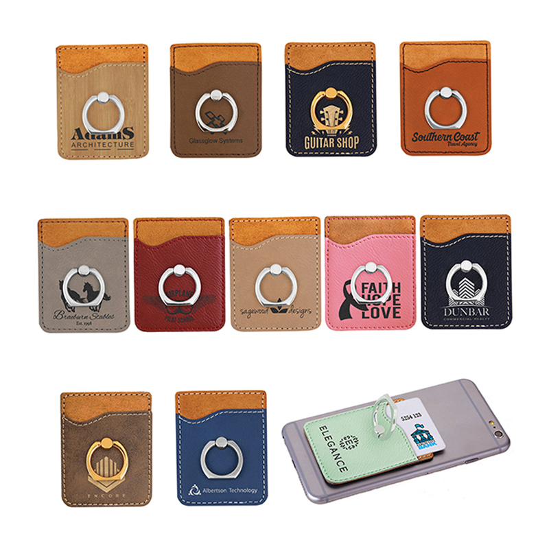 Dompet Telefon Kulit Kulit Boleh Laser dengan Dering