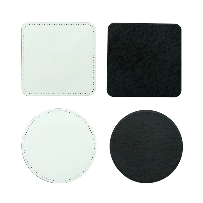 Sublimasi PU Kulit Mug Coaster -Bulat