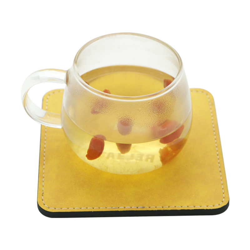 Sublimasi PU Kulit Mug Coaster -Segi empat