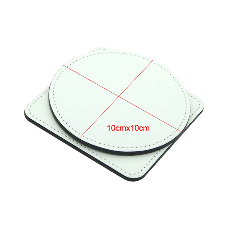 Sublimasi PU Kulit Mug Coaster -Segi empat