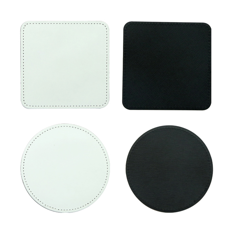 Sublimasi PU Kulit Mug Coaster -Segi empat