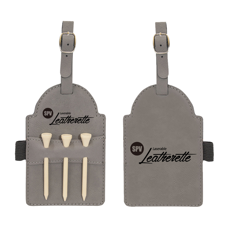 Tag Beg Golf Kulit Kulit Boleh Laser dengan Tee