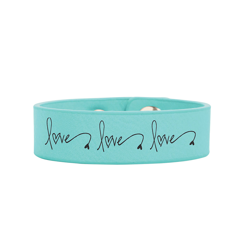 8 1/2' x 3/4' Gelang Cuff Kulit Kulit Boleh Laser