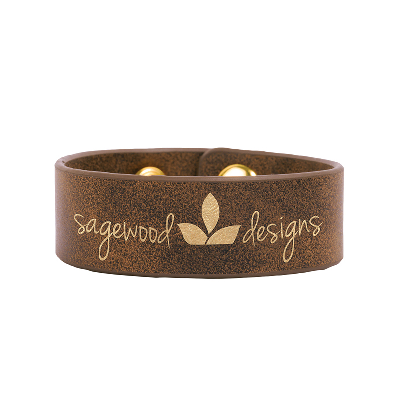 8 1/2' x 3/4' Gelang Cuff Kulit Kulit Boleh Laser