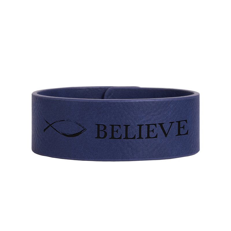 8 1/2' x 3/4' Gelang Cuff Kulit Kulit Boleh Laser