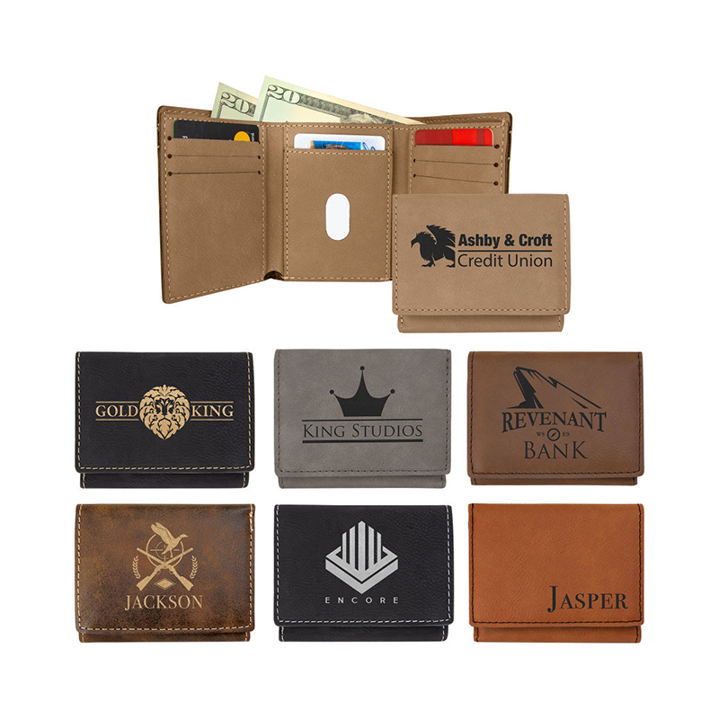 Dompet Tiga Lipat Kulit Boleh Laser