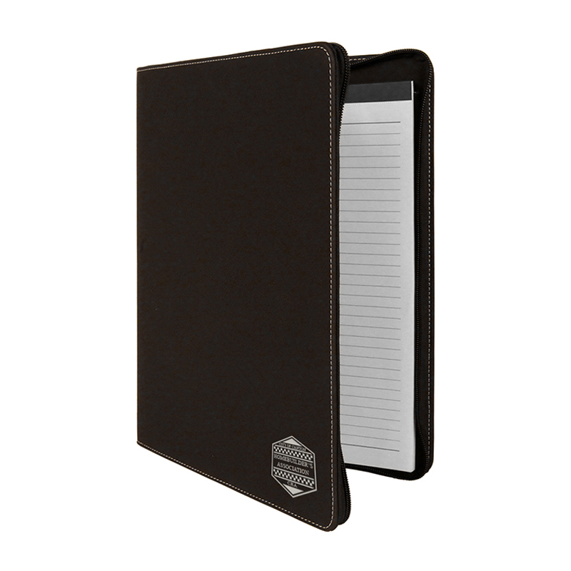 9 1/2' × 12' Portfolio Kulit Kulit dengan zip