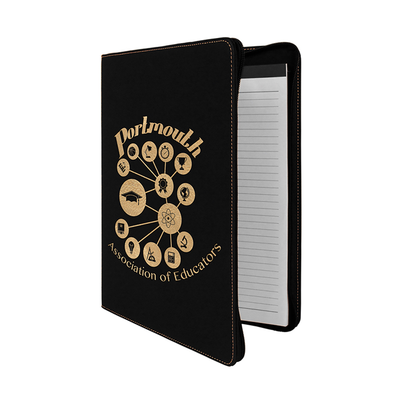 9 1/2' × 12' Portfolio Kulit Kulit dengan zip