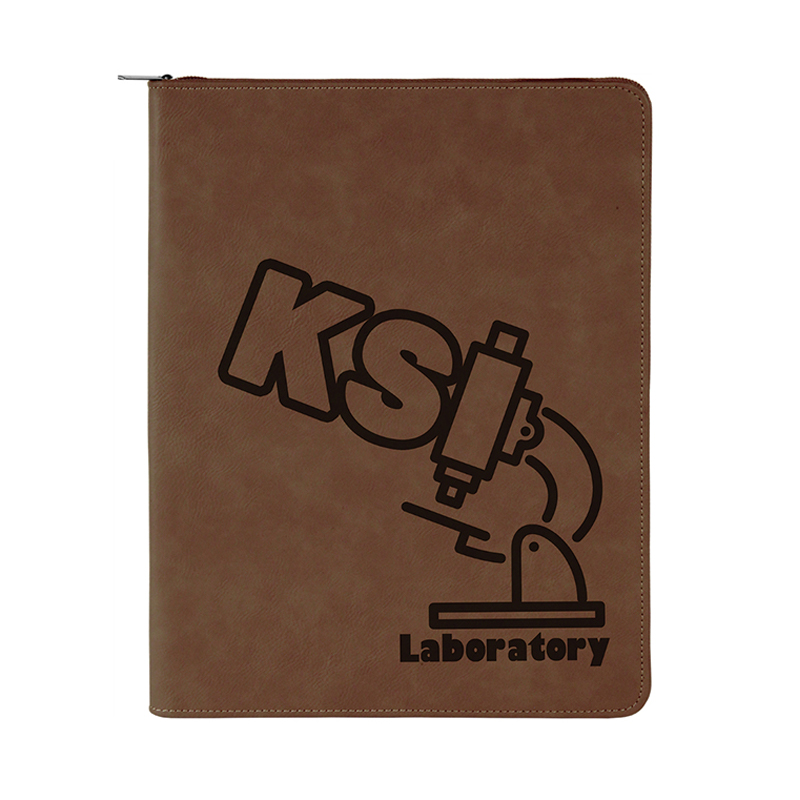 9 1/2' × 12' Portfolio Kulit Kulit dengan zip