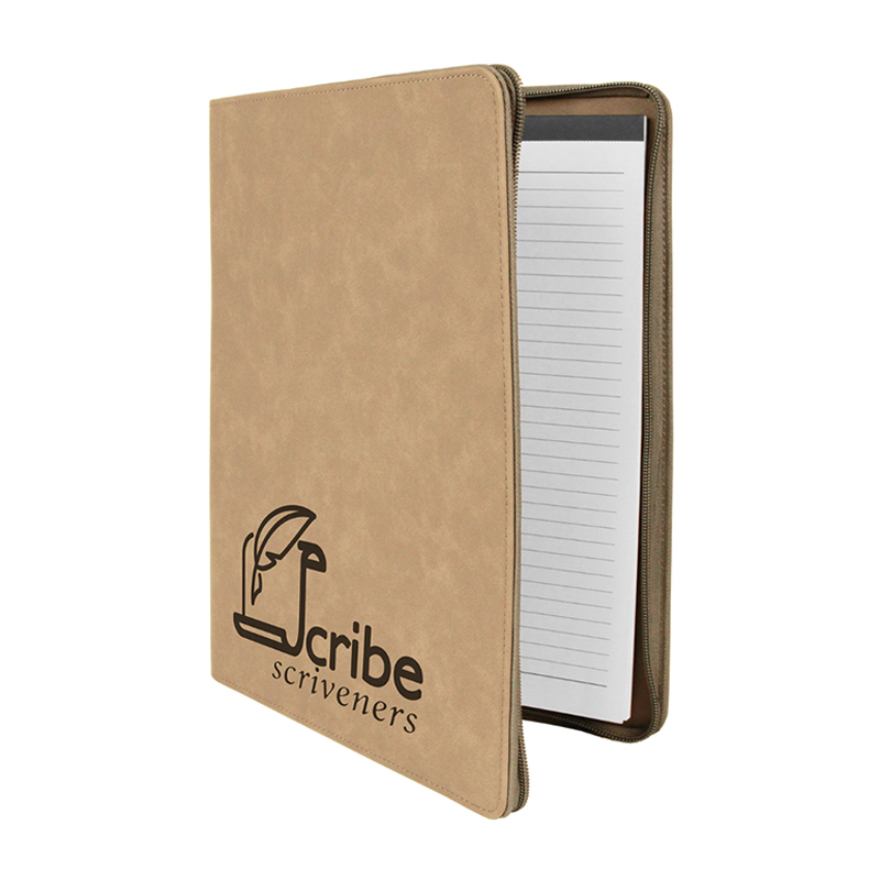9 1/2' × 12' Portfolio Kulit Kulit dengan zip