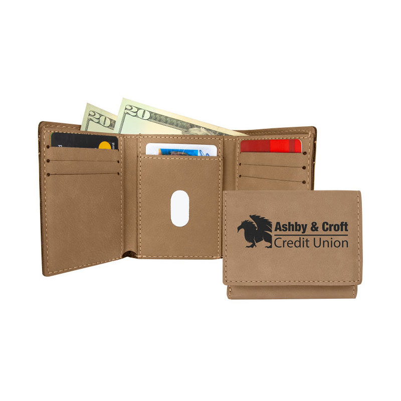 Dompet Tiga Lipat Kulit Boleh Laser