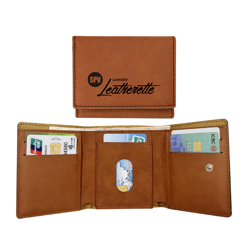 Dompet Tiga Lipat Kulit Boleh Laser