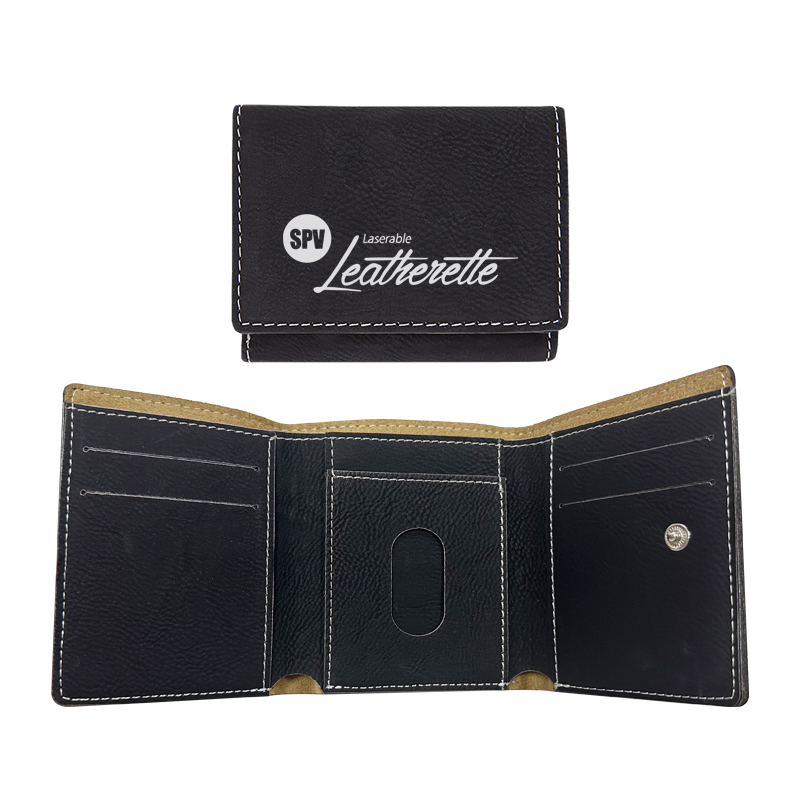 Dompet Tiga Lipat Kulit Boleh Laser