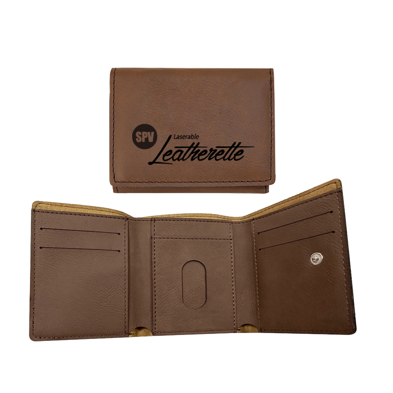 Dompet Tiga Lipat Kulit Boleh Laser