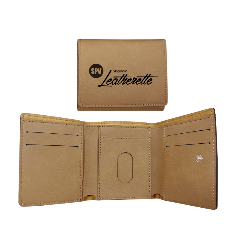 Dompet Tiga Lipat Kulit Boleh Laser
