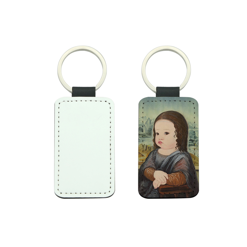 Sublimasi PU Leather Rectangle Keyring - Percetakan Satu Sebelah