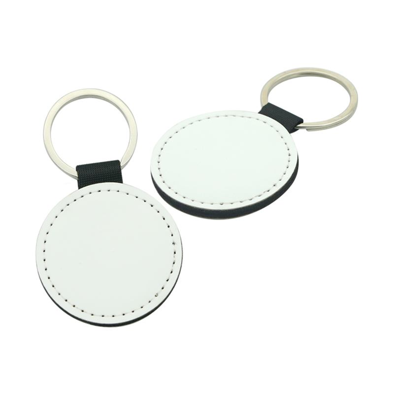 Sublimasi Pu Leather Round Keyring - Percetakan Dua Sebelah